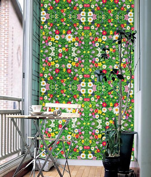Decal trang trí Thảm Cỏ Hoa Cúc sắc màu 02