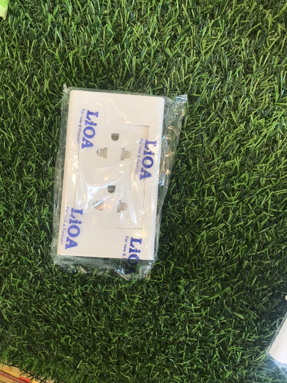 Mặt 2 ổ cắm 3 chấu âm tường Lioa