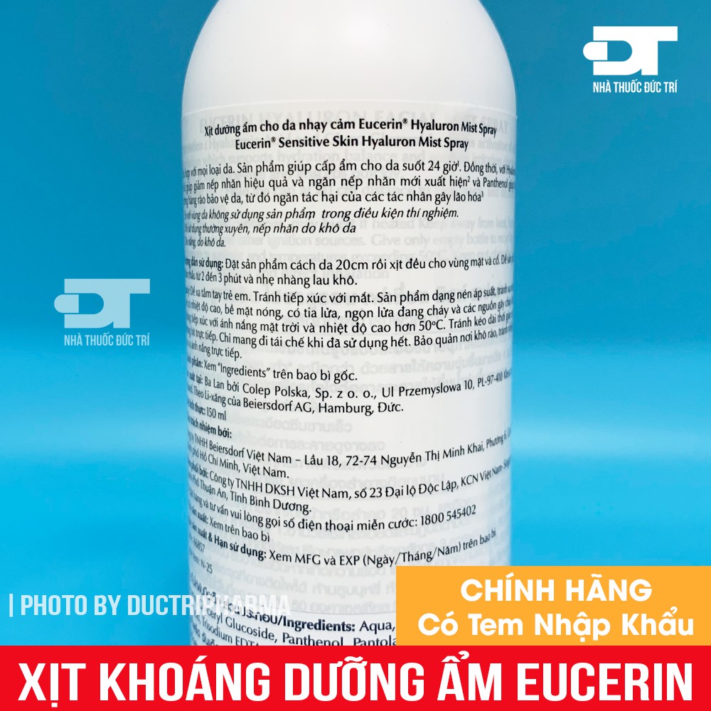 Xịt khoáng dưỡng ẩm làm dịu da eucerin