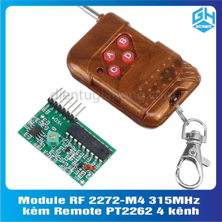 1 Bộ Module RF 2272-M4 kèm Remote PT2262 4 kênh