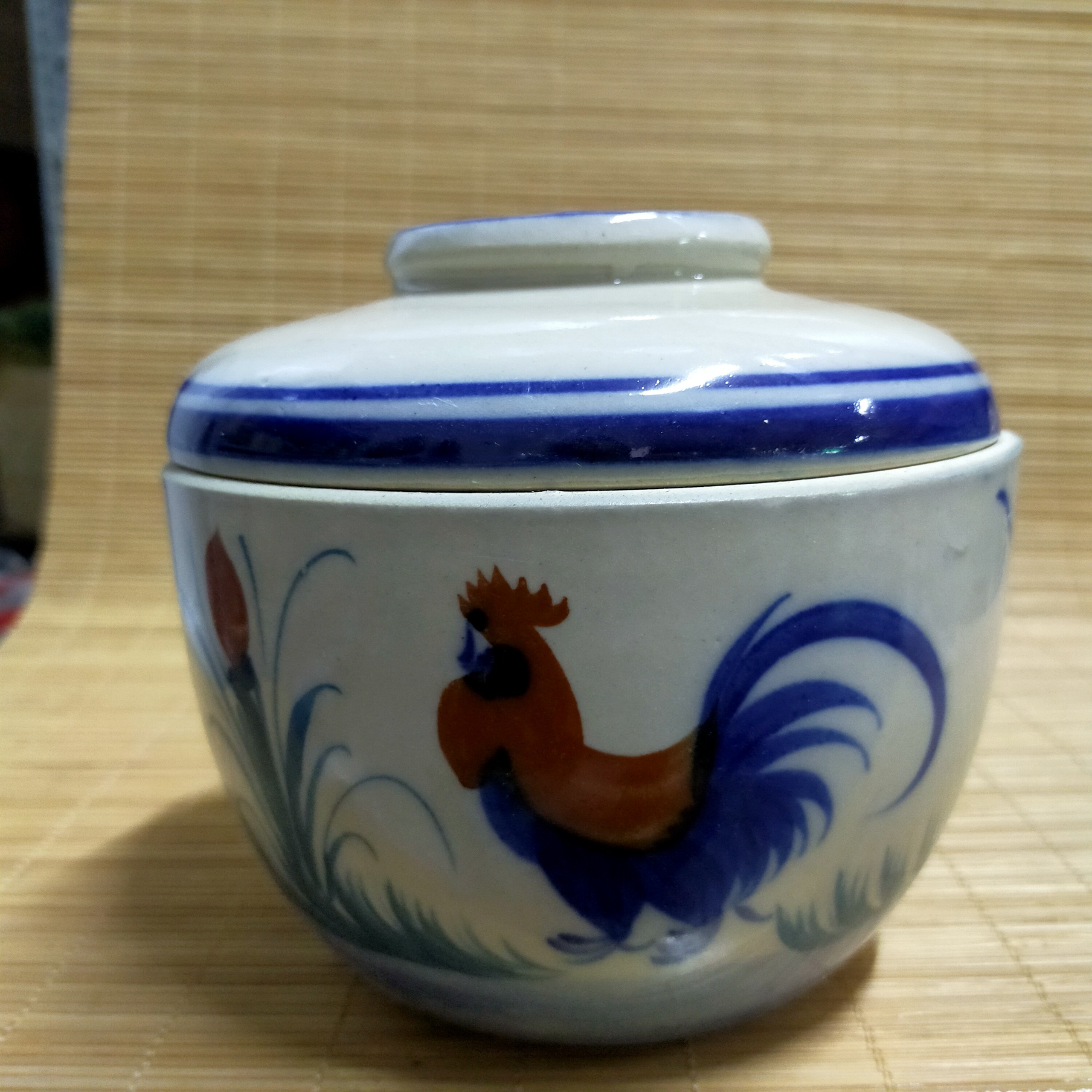 THỐ HỦ ĐẤT NUNG VẼ GÀ SỐ 3 DUNG TÍCH 1L