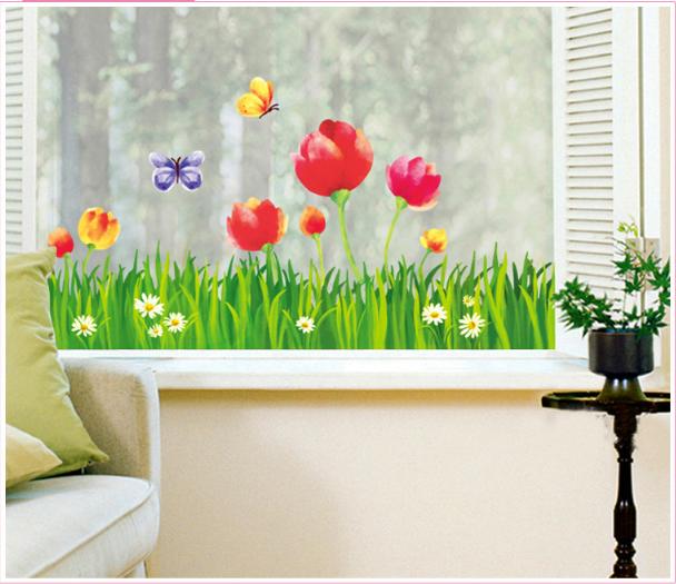 Decal trang trí tường - Chân Hoa Tulip lớn