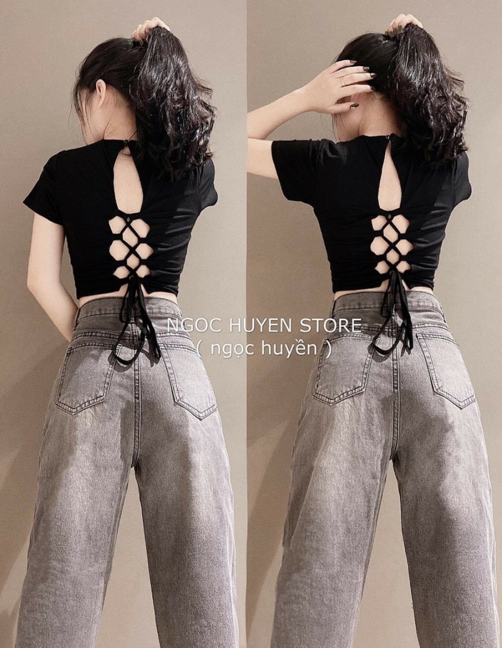 Áo Kiểu Tay Ngắn Hot Trend Đan Dây Sau Lưng Có Mút Ngực Sexy TTKX0008