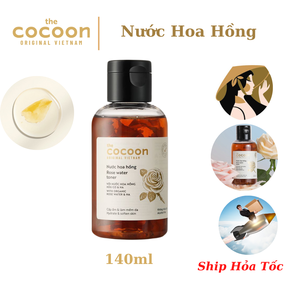 Nước hoa hồng Cocoon 140ml ( Rose toner ) dưỡng ẩm, mềm da