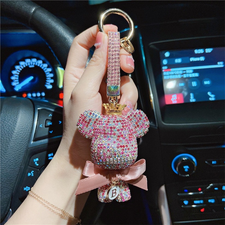 Móc Khóa Gấu Bông Đính Đá Thời Trang