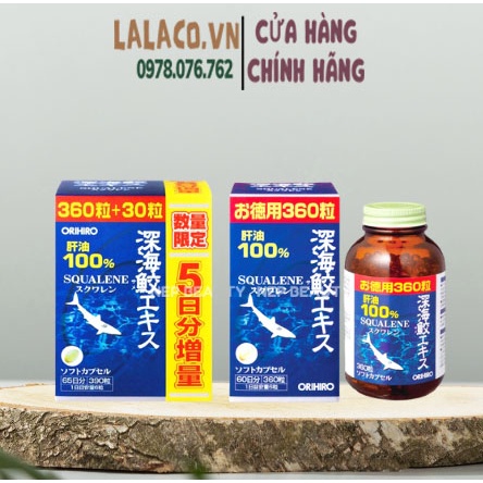 Viên uống sụn vi cá mập orihiro squalene 360 viên nhật bản