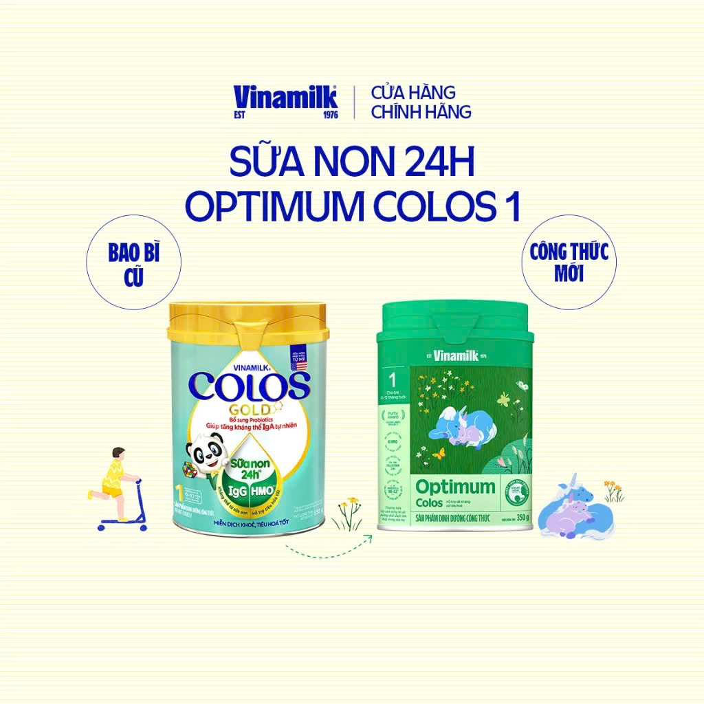 (HSD T4-2028) Sữa Bột Vinamilk Optimum Colos Gold 1 350g.