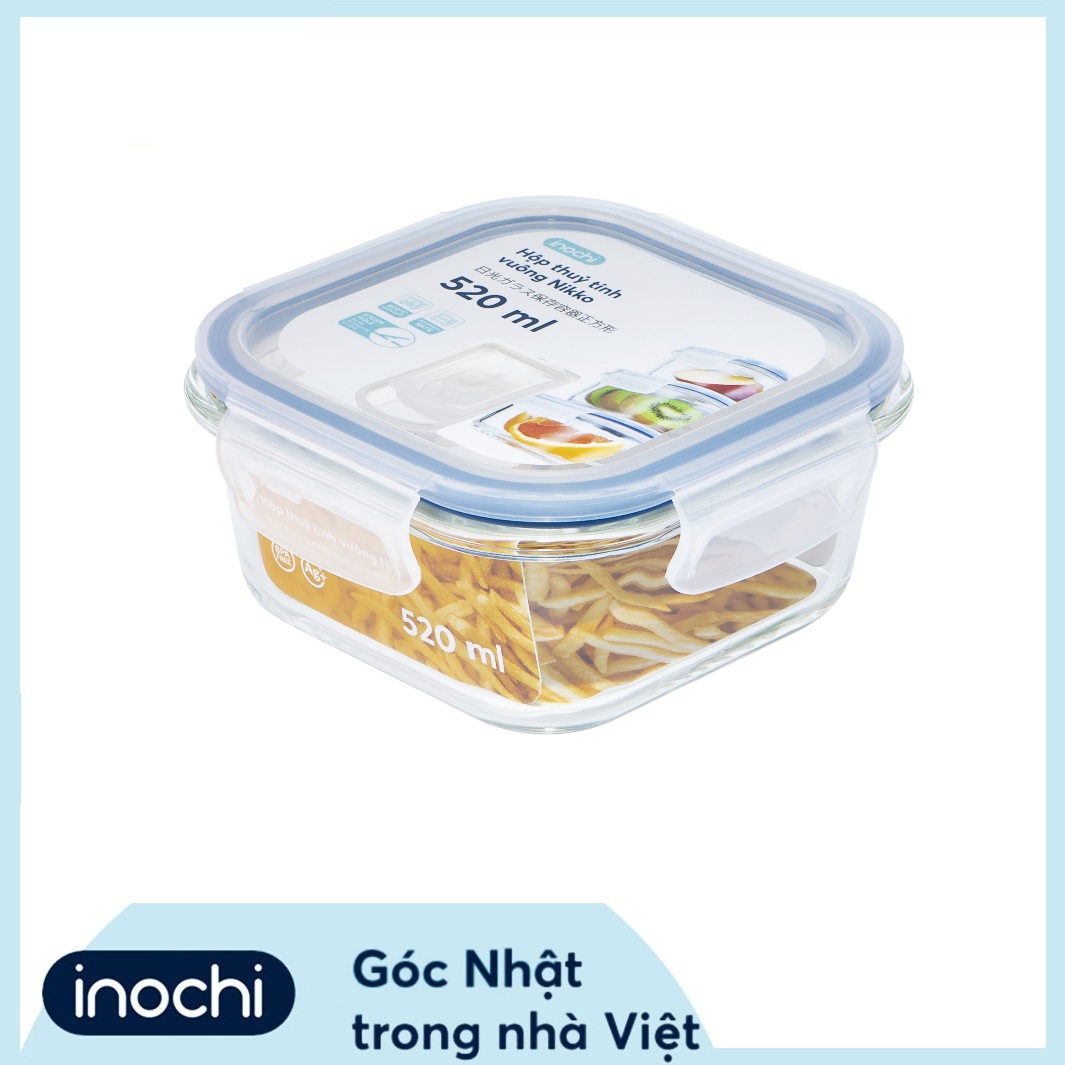 Hộp thuỷ tinh vuông Nikko 520 ml