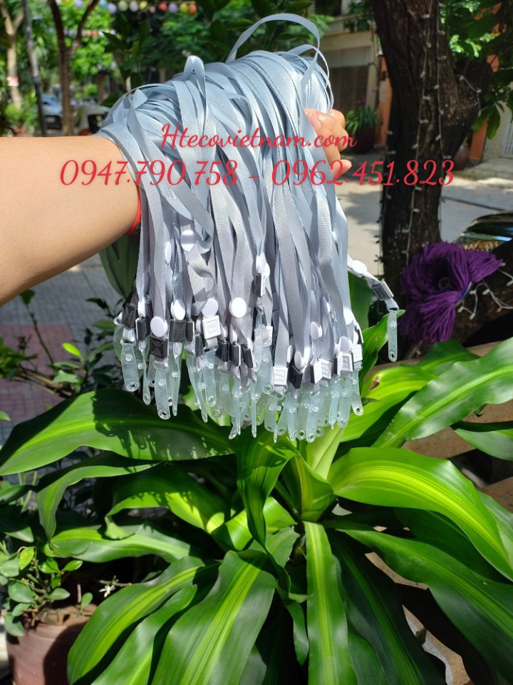 Dây đeo thẻ lụa móc nhựa - thẻ nhân viên (Combo 50 chiếc )