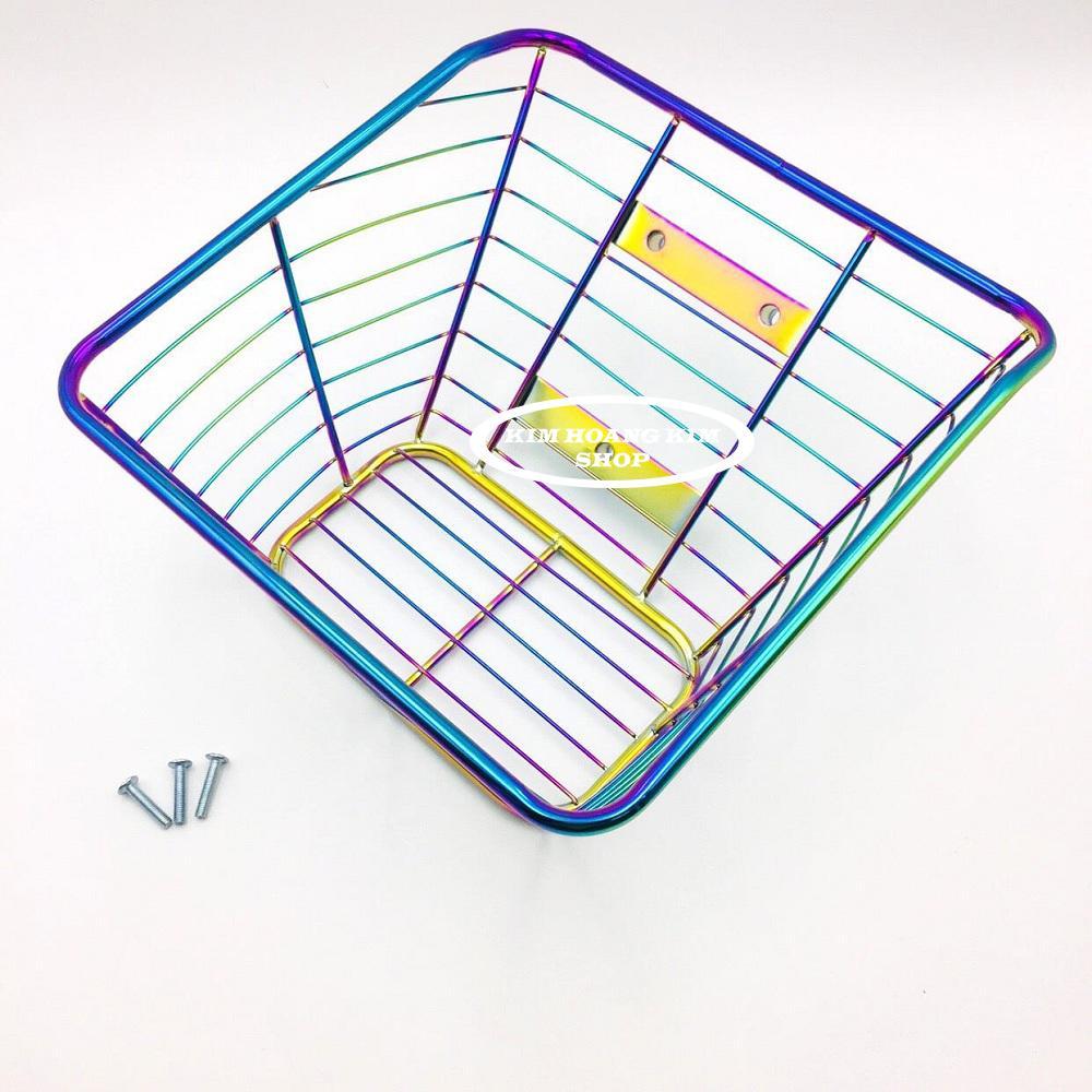 Rổ Inox xi Titan 2 lỗ trên 1 lỗ dưới