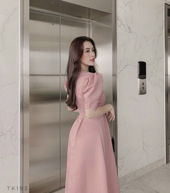[HCM]ĐẦM XOÈ CỔ V ĐẮP CHÉO TAY PHỒNG