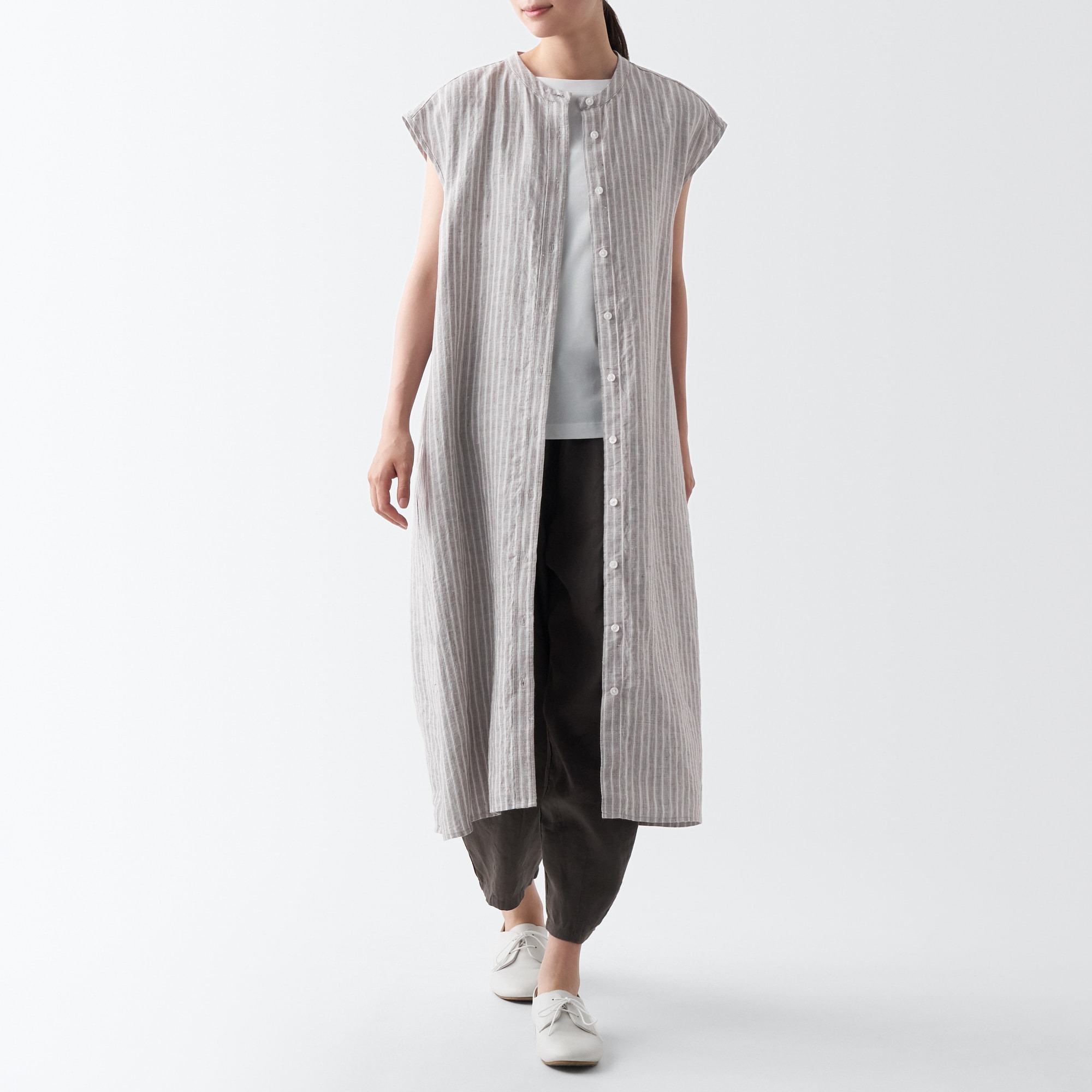 Đầm Tay Liền Vải Gai Dầu MUJI