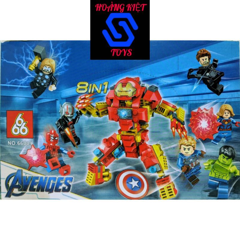 Đồ chơi Lego Minifigure Avengers Endgame Super Hero 8in1 Hulkbuster 666