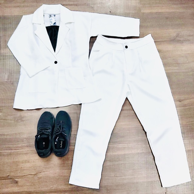 [HCM]SÉT VEST NỮ - SÉT VEST 3 MÓN TAY LỠ ĐEN TRẮNG