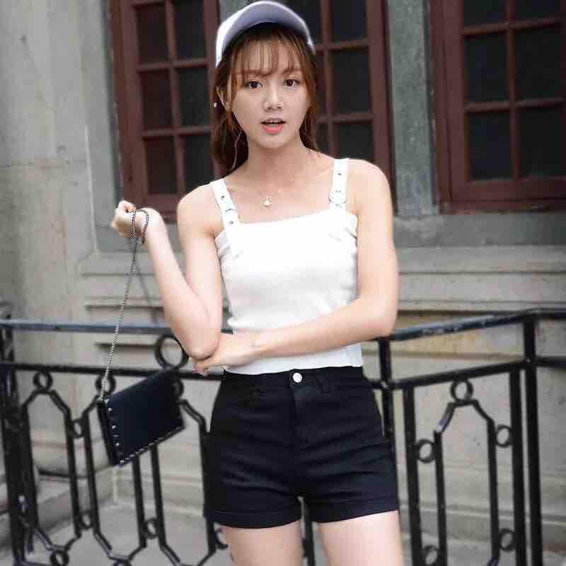 Quần short jean lụa co giãn siêu tốt lưng cao tôn dáng