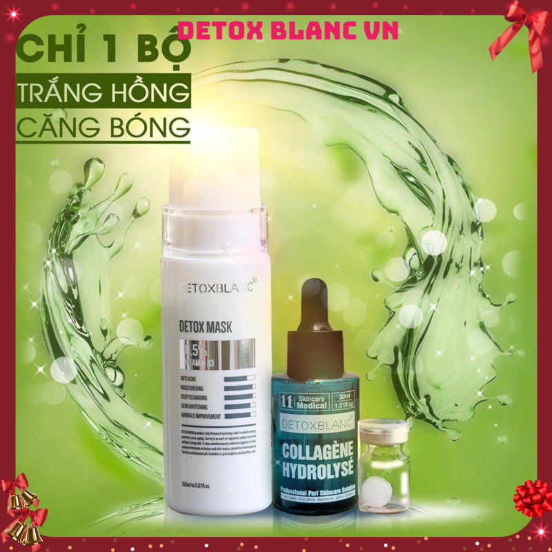 Bộ đôi dưỡng trắng da (detox mask+serum collagen) DETOX BLANC giá rẻ