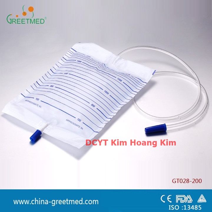 Combo 10 túi nước tiểu có van xả thẳng Greetmed