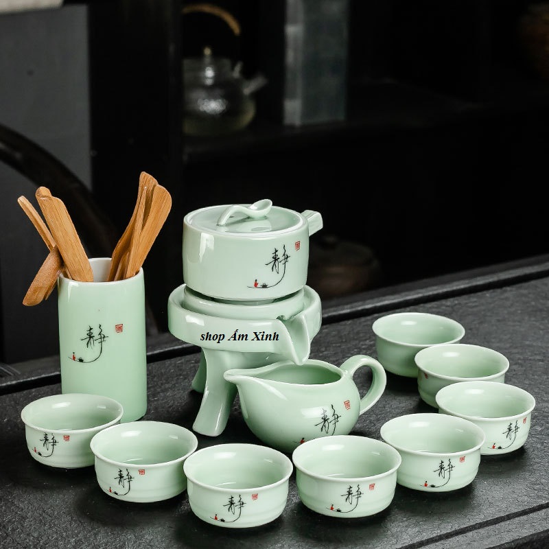 Bộ ấm chén pha trà kiểu cối xay
