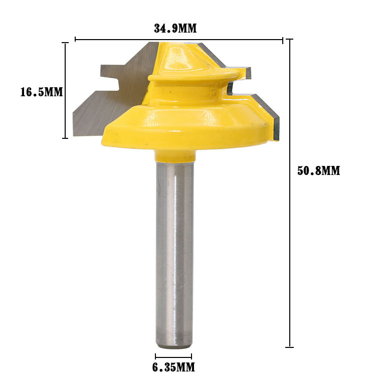 Mũi phay gỗ ghép vuông 12mm cốt 6.35 12.7