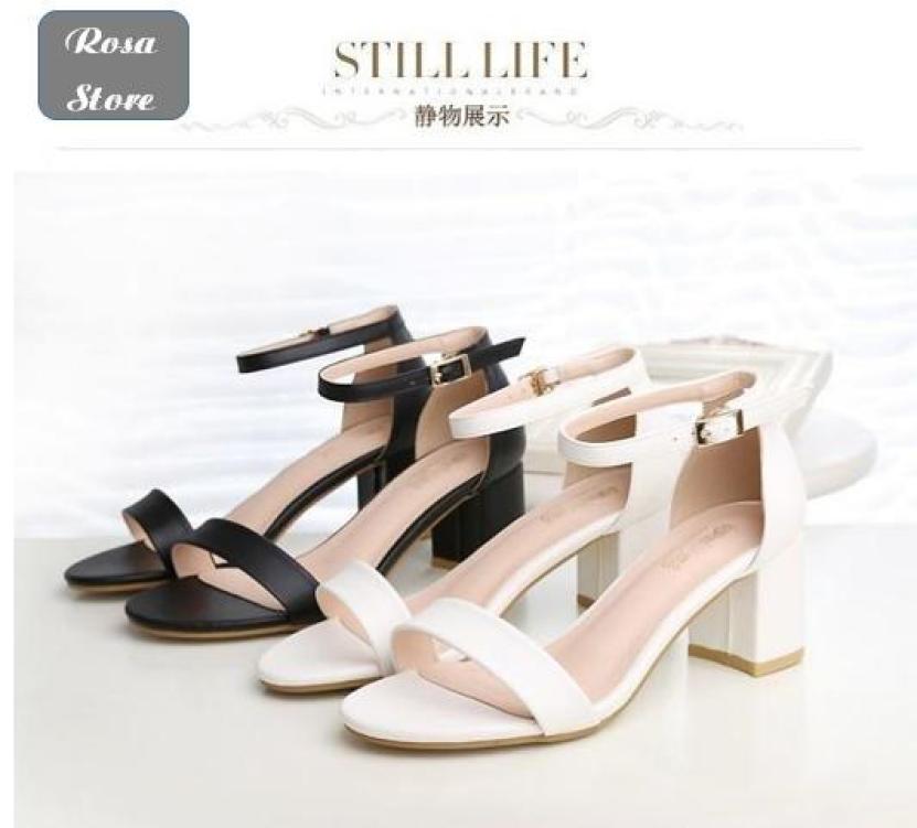 giày sandal quai ngang da mờ 5p Rosa-CG-0012 giá rẻ