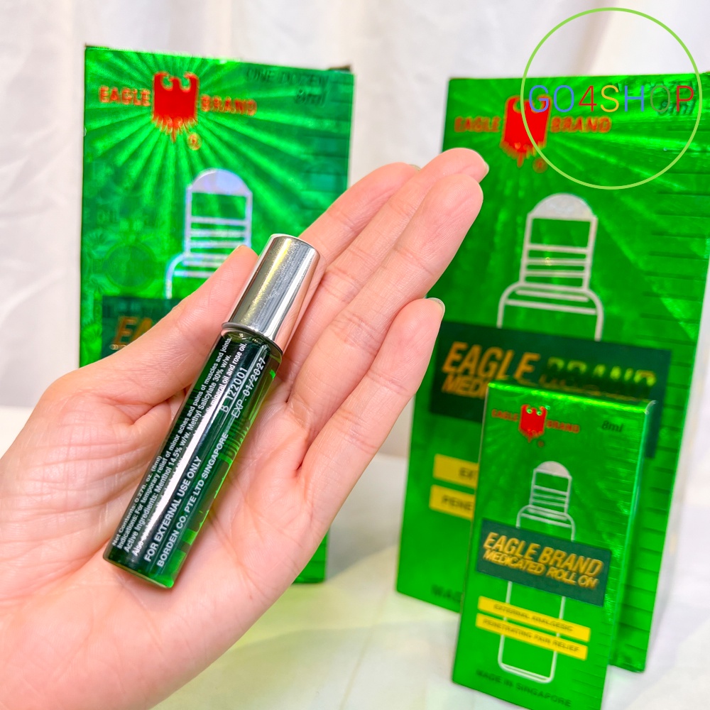 [Chính hãng] Dầu gió xanh con Ó Eagle Singapore dạng chai lăn 8ml