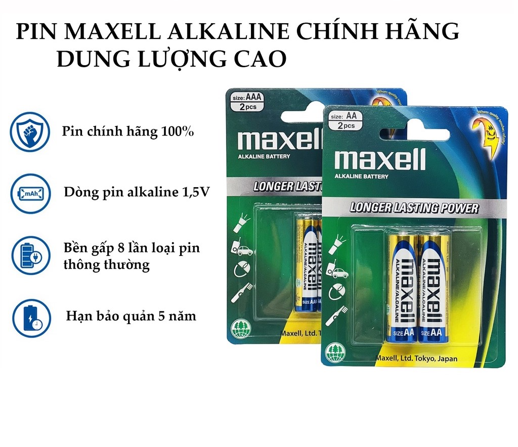Pin AAA  Maxell Alkaline Battery (vĩ / 2 viên )