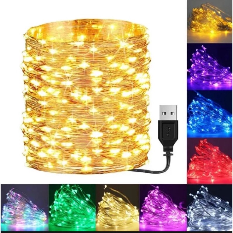 Dây Đèn LED Đom Đóm Fairy Light 5/10/20M Dùng Cổng USB