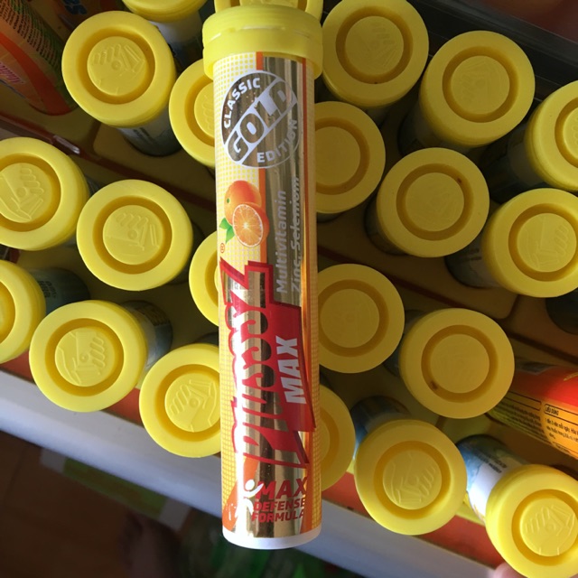 Vitamin C Sủi PLUSSSZ MAX GOLD - Cam (1 tuýp 20 Viên)