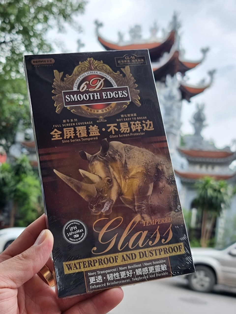 [Lấy mã miễn phí vận chuyển] Kính cường lực Iphone 7 Plus đến 14 promax Full Màn hộp sắt TÊ GIÁC CHÍNH HÃNG REMAX - GL56