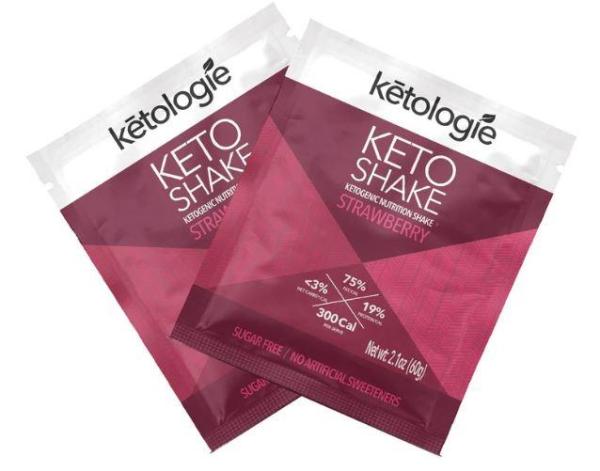 [KETO] Gói đồ uống Strawberry Ketologie Shake 60g bổ sung 75% chất béo, tiện lời cho người ăn Keto cao cấp