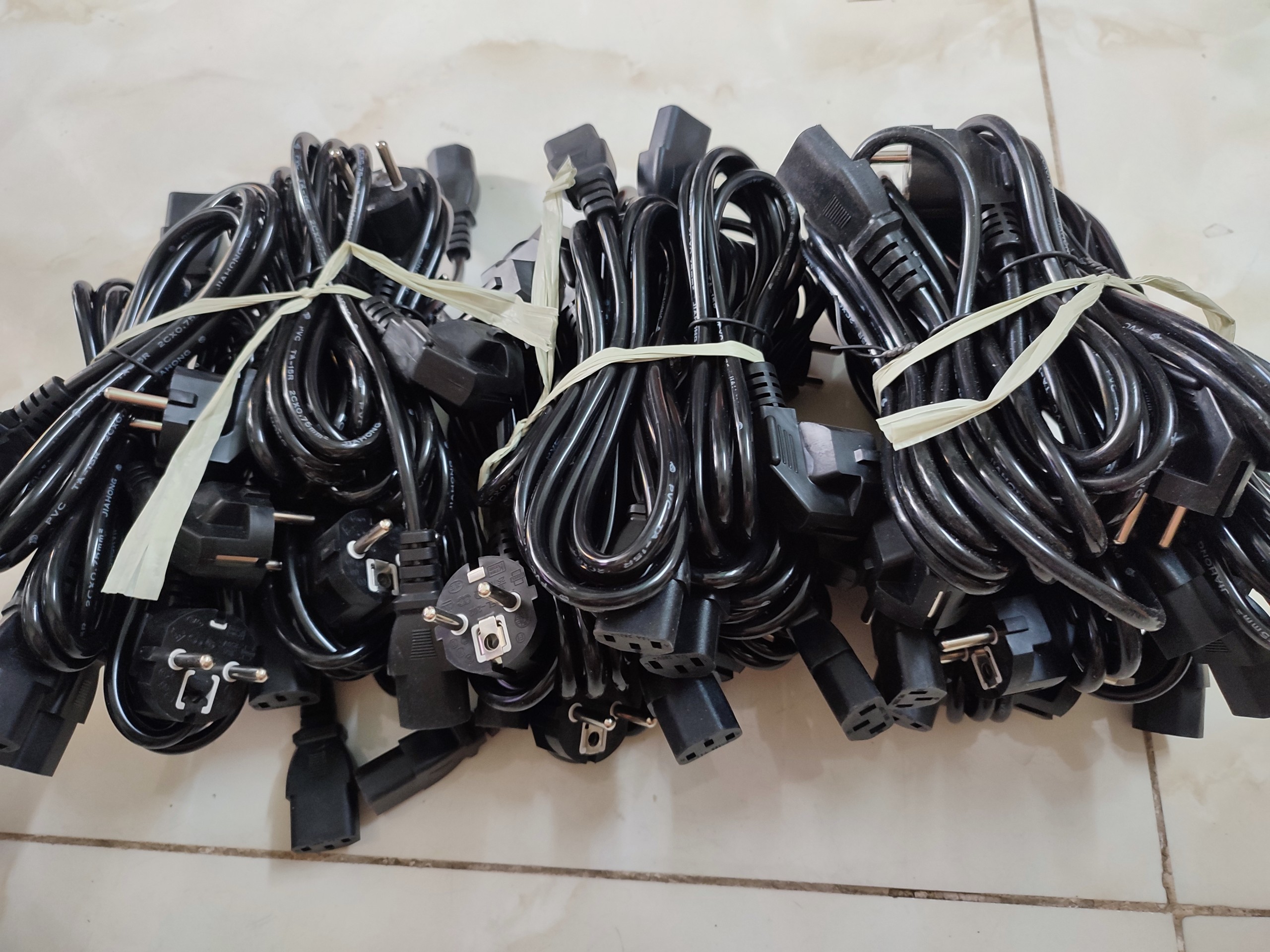 Combo 30 sợi dây nguồn máy tính, màn hình, máy in, nồi cơm điện lỗi đồng