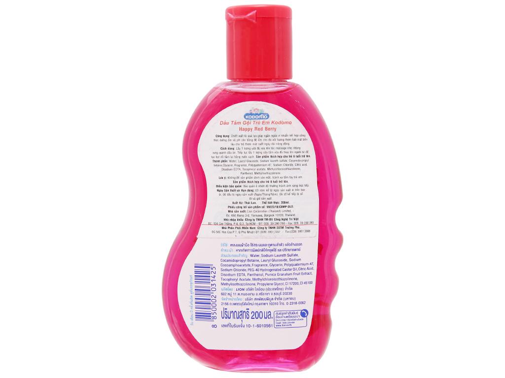 [HCM]Dầu tắm gội Kodomo Happy Red Berry 200ml