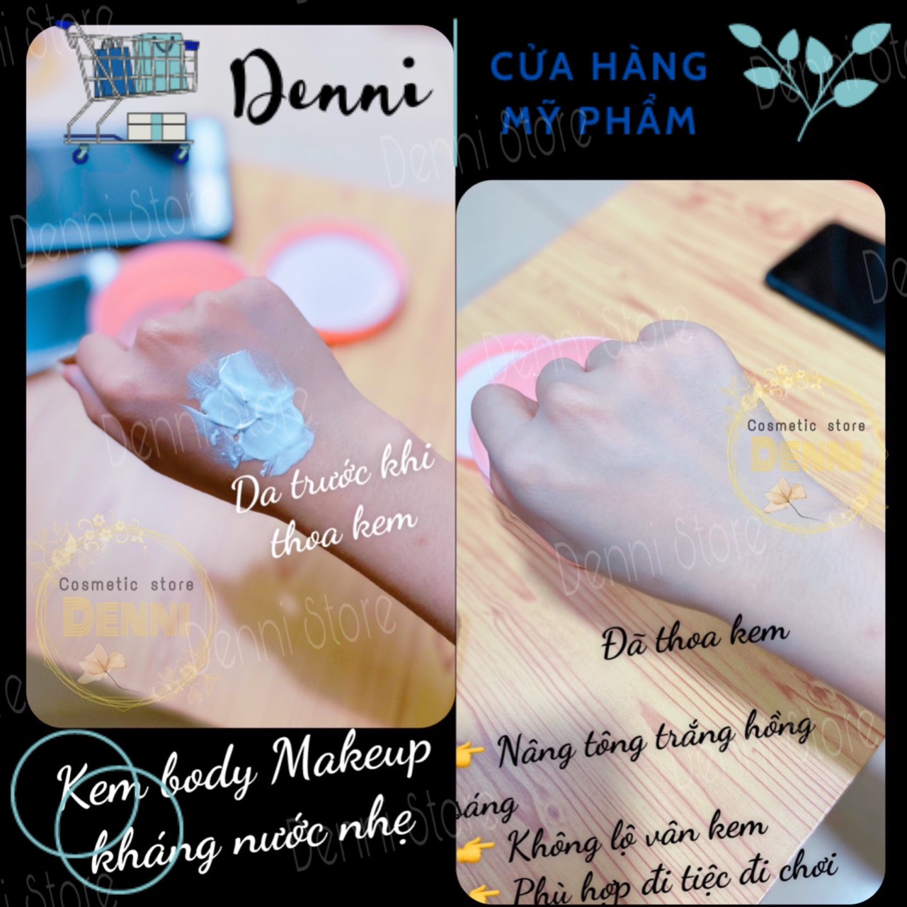 [HCM]Lẻ hủ 1000g kem body makeup cho da trắng