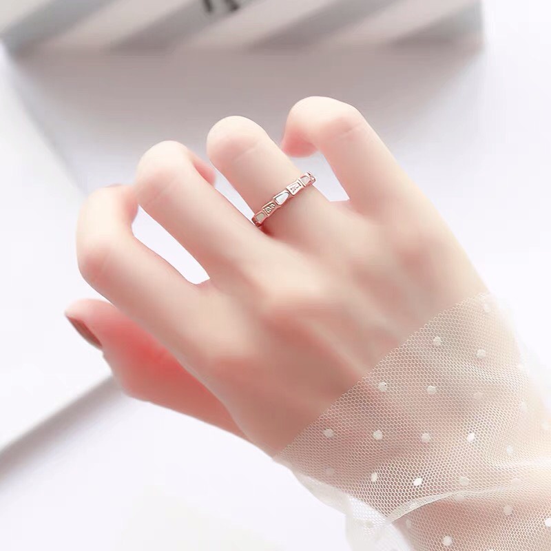 Nhẫn cặp đôi LAMY Stone Inlaid Rose Gold Ring 8047 & 8021