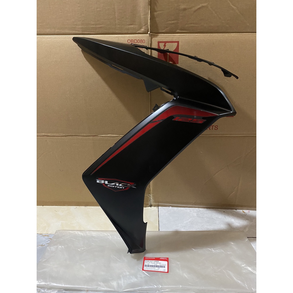 Ốp trước bên phải - cánh yếm phải honda air blade 125 năm 2014 màu đen nhám. 64500k27630za