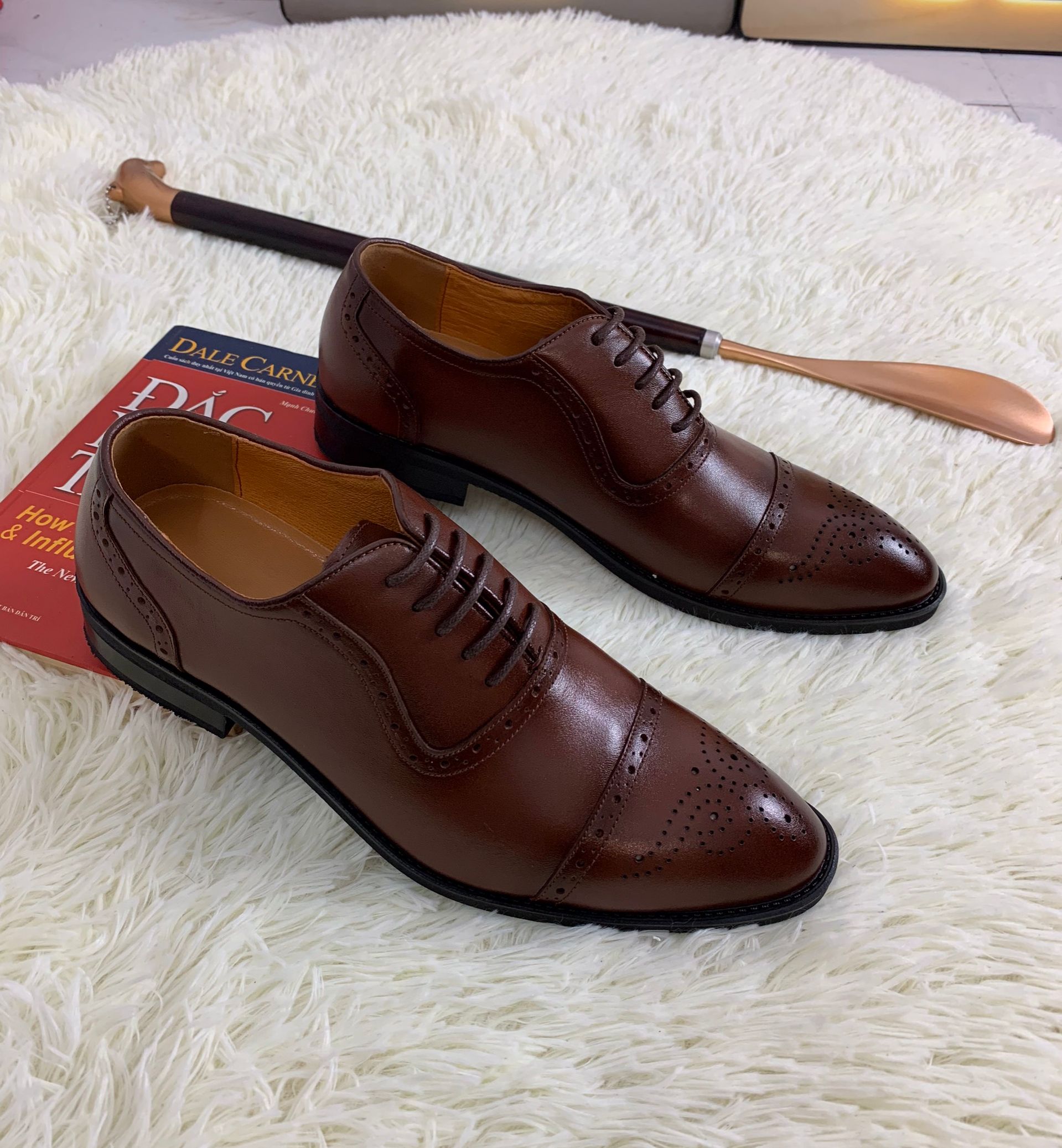 Giày Buộc Dây OXFORD Da Bò Thật - Phong Cách CLASSIC Công Sở Basic