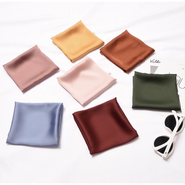 Khăn Lụa Vuông ( Khăn Turban) Cao Cấp Trơn Chất Liệu Lụa Chiffon 70x70cm - Mã KL039