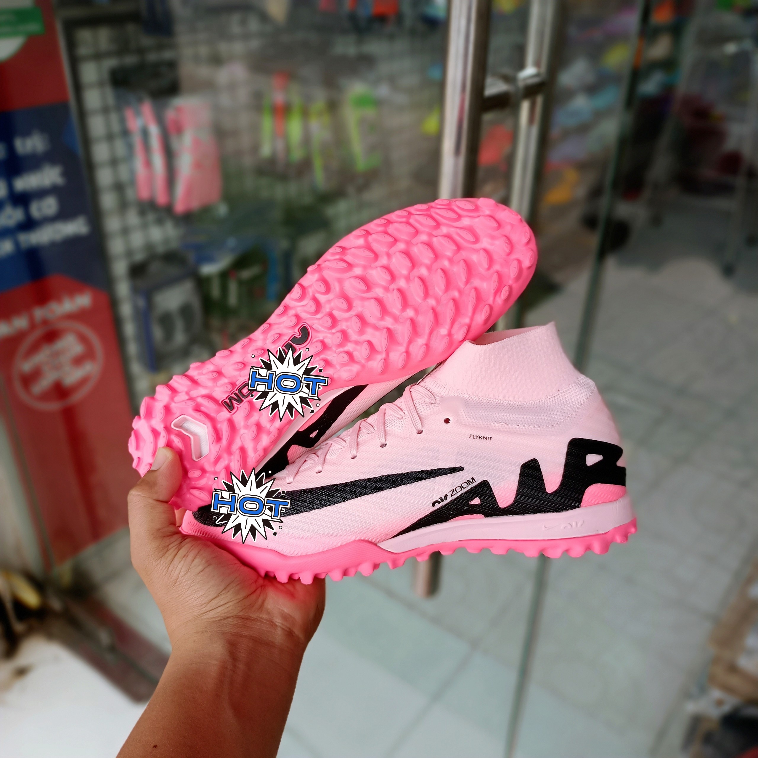 giày đá bóng mercurial superfly 9 elite TF ( khâu đế + tất + túi rút )