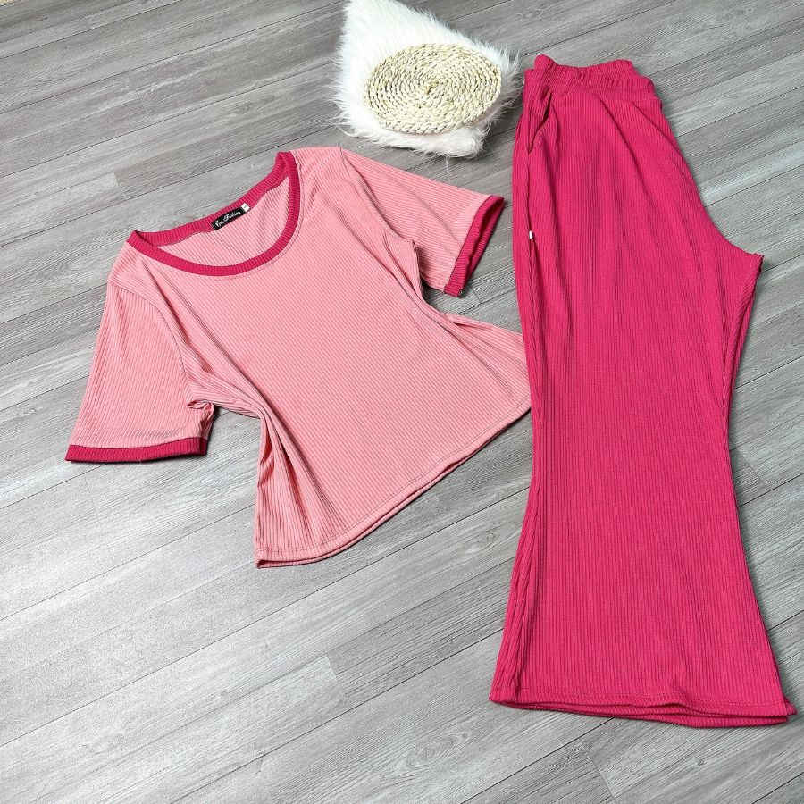 Bigsize women clubwear crop top with narrow leg pants Tencel pullovers for chuppy 58-95 kg set60