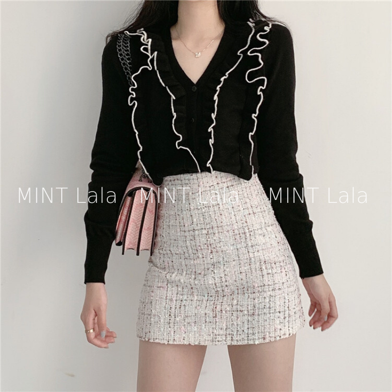 Chân Váy Dạ Tweed Chữ A - MINT Lala