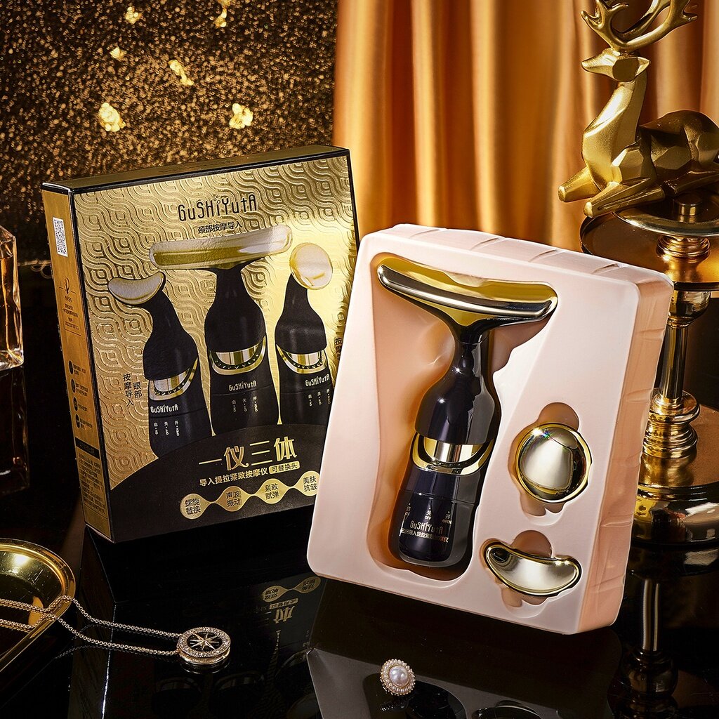 Máy nâng cơ massage mặt 3in1 giúp cơ mặt cổ giảm nếp nhăn đẩy tinh chất thẩm thấu nhanh hơn