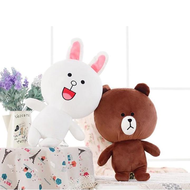 Gấu Brown và thỏ Cony kích thước 40cm(có áo)