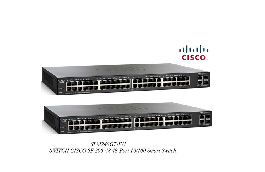 [Trả góp 0%]Cisco SF 200-48 48-Port 10-100 Smart Switch