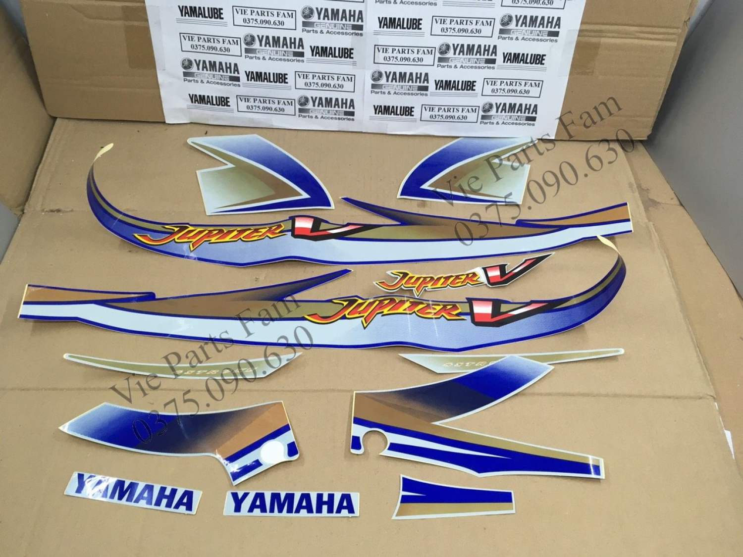 Bộ tem xe máy Jupiter V màu xanh
