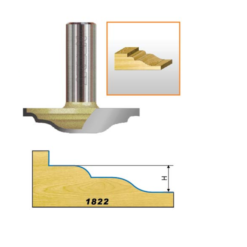 Mũi phay, mũi soi, mũi cắt pano cửa cốt 1/2" Arden (máy CNC) (tùy chọn size-giá lẻ từng size)