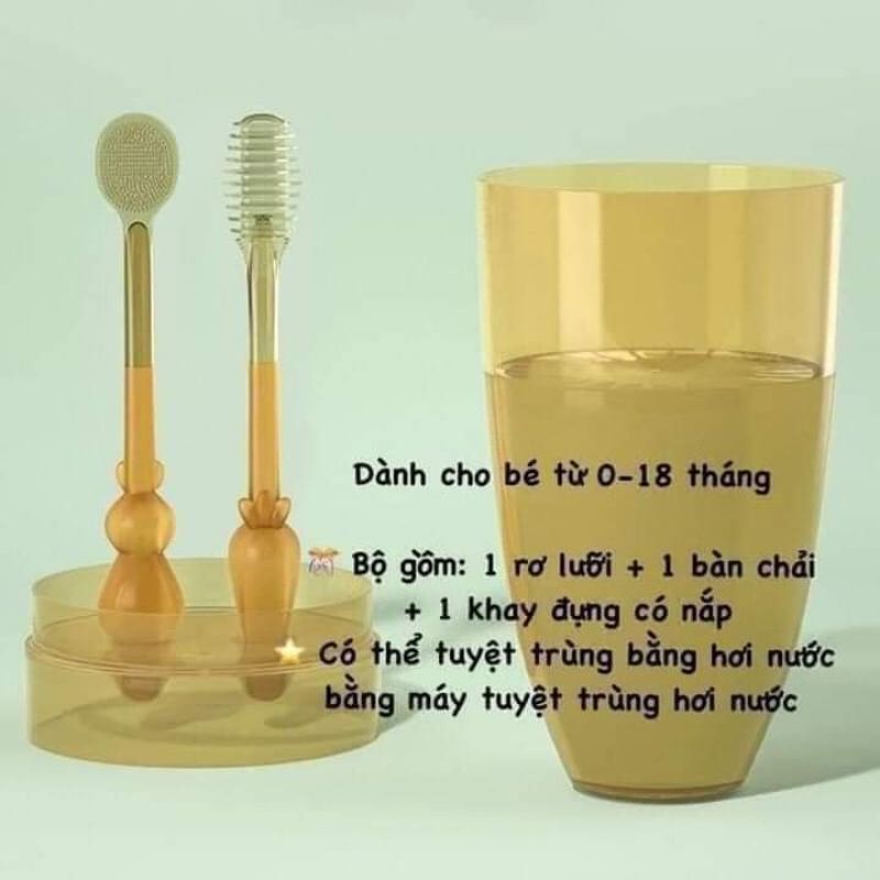 Dụng cụ đánh răng cho bé- dụng cụ tưa lưỡi silicon