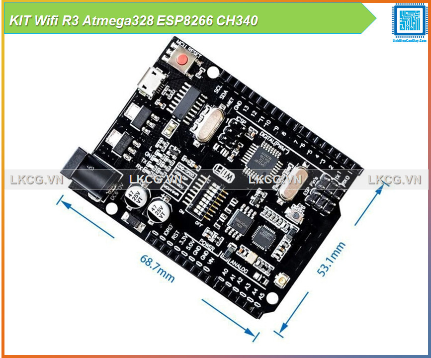 [Rẻ vô địch] KIT Wifi R3 Atmega328 ESP8266 CH340