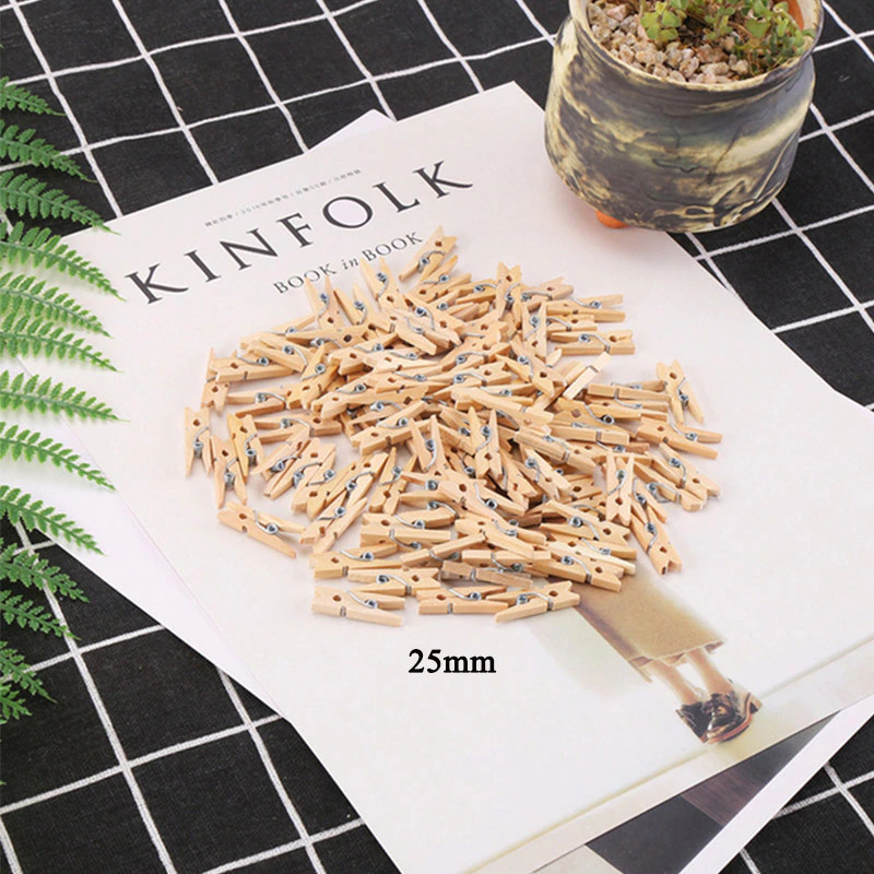 Kẹp gỗ siêu bé kèm 5 mét dây- Combo 50 chiếc