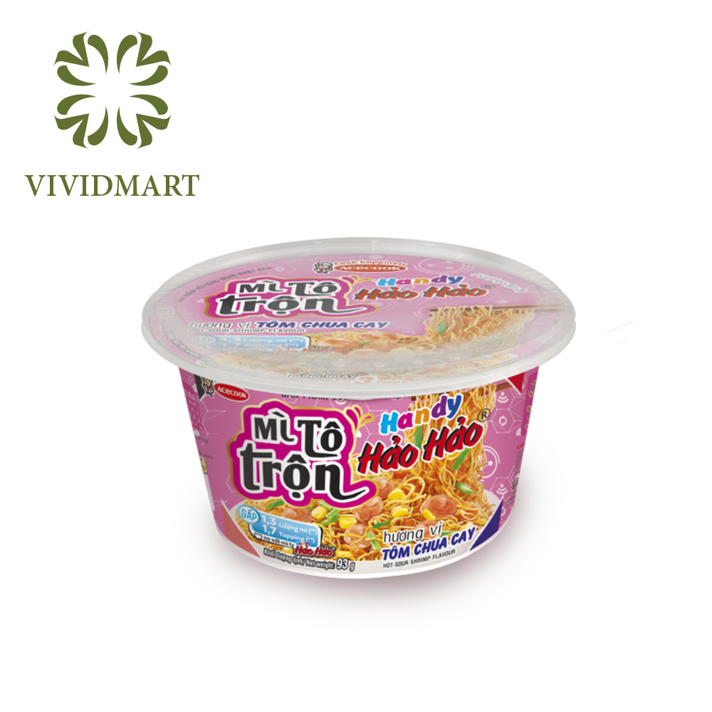 - Hao Hao Stir-Fried Instant Noodles with sour and spicy shrimp flavor - 93g