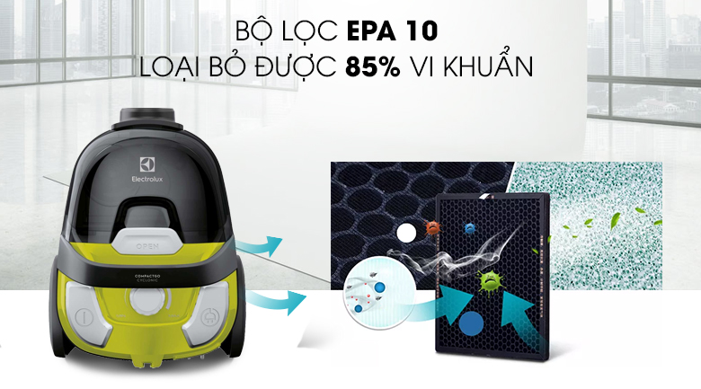 Máy hút bụi Electrolux Z1231 1600W (TRƯNG BÀY BỎ MẪU MỚI 98%)